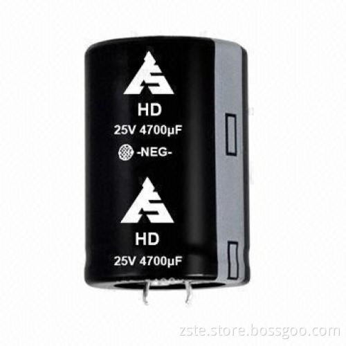 Snap-in Aluminum Electrolytic Capacitor with Large Capacitance, 25V, 4700uf, 2000h